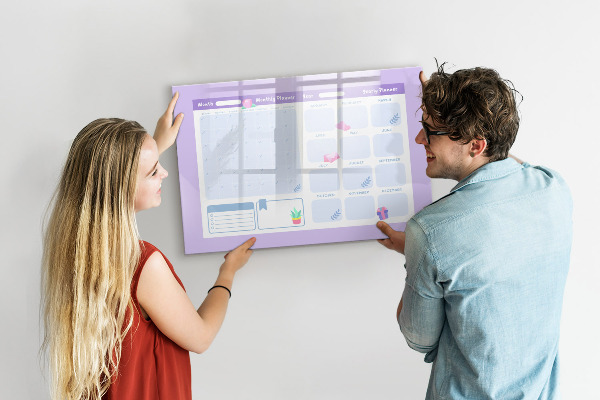Schreib magnettafel Monatsplaner mit Platz für Fotos