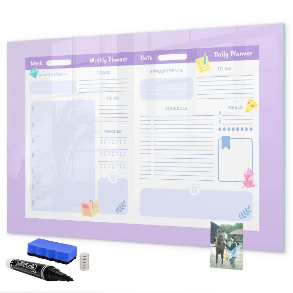 Magnettafel zum schreiben Wochenplaner mit Platz für Fotos