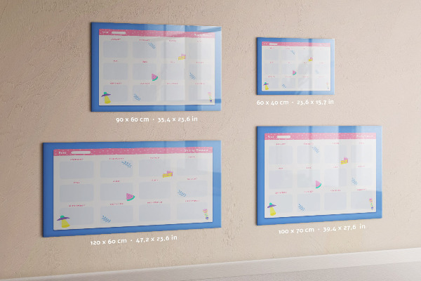 Magnettafel zum schreiben Jahresplaner mit Platz für Fotos