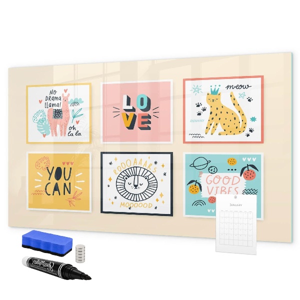 Magnettafel zum schreiben Kreative Collagen voller positiver Emotionen