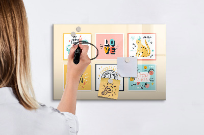 Magnettafel zum schreiben Kreative Collagen voller positiver Emotionen