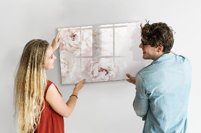 Schreib magnettafel Blumenmotiv mit Platz für Fotos