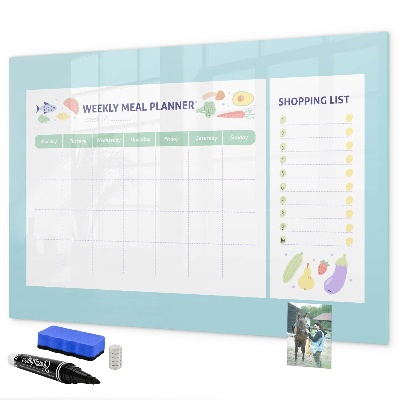 Magnettafel zum schreiben Speiseplaner und Einkaufsliste