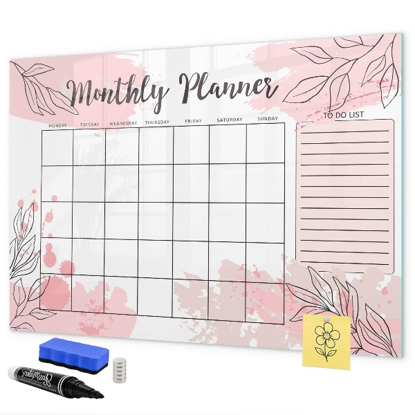 Magnettafel zum schreiben Monatsplaner mit Platz für Fotos