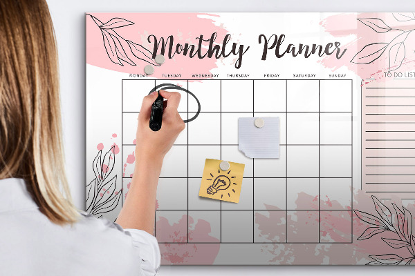 Magnettafel zum schreiben Monatsplaner mit Platz für Fotos