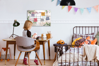 Schreib magnettafel Monatsplaner mit Platz für Fotos