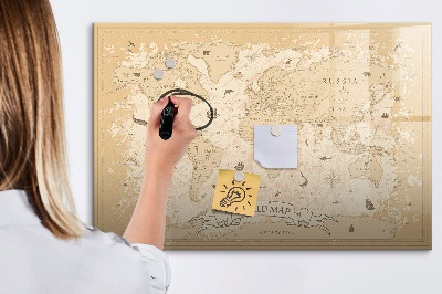 Schreib magnettafel Weltkarte mit Fotos und Zubehör