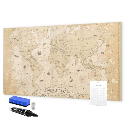 Schreib magnettafel Weltkarte mit Fotos und Zubehör