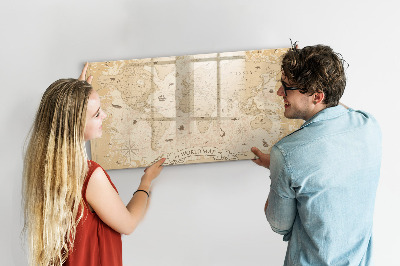 Schreib magnettafel Weltkarte mit Fotos und Zubehör