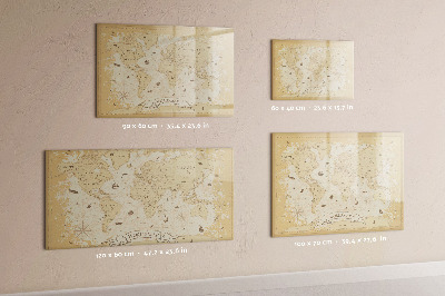 Schreib magnettafel Weltkarte mit Fotos und Zubehör
