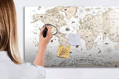 Magnettafel zum schreiben Weltkarte mit Fotostandorten