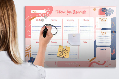 Schreib magnettafel Wochenplaner mit Platz für Fotos