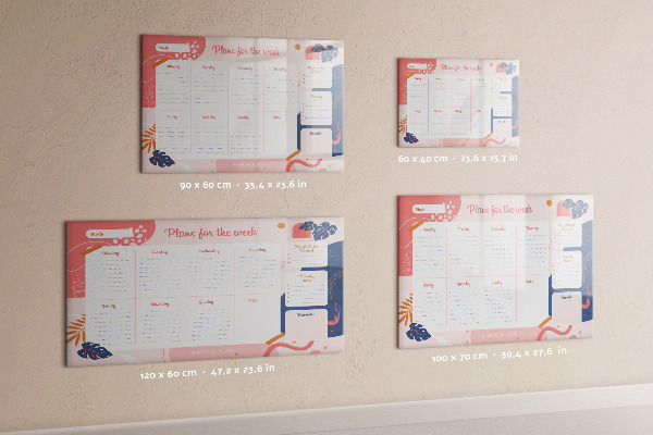 Schreib magnettafel Wochenplaner mit Platz für Fotos