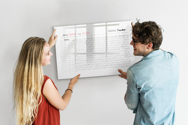 Schreib magnettafel Gewohnheitsverfolgung mit einem modernen Dreh