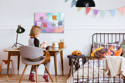 Magnettafel zum schreiben Eine farbenfrohe Tafel für Fotos und Notizen