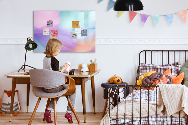 Magnettafel zum schreiben Eine farbenfrohe Tafel für Fotos und Notizen