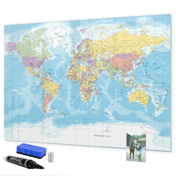Magnettafel zum schreiben Eine Weltkarte mit persönlichen Erinnerungen