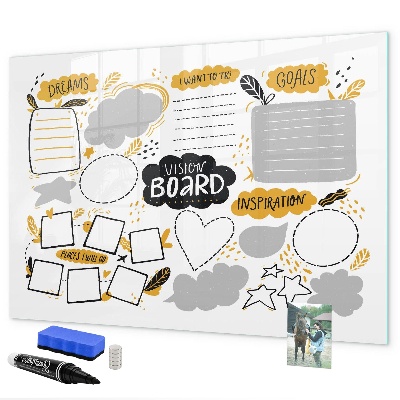 Magnettafel zum schreiben Ein Visionboard, um deine Träume zu verwirklichen