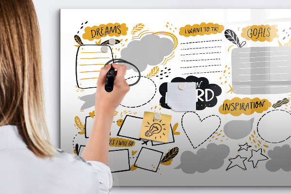 Magnettafel zum schreiben Ein Visionboard, um deine Träume zu verwirklichen