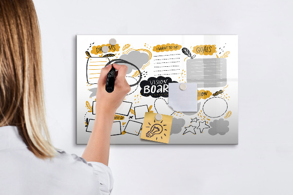 Magnettafel zum schreiben Ein Visionboard, um deine Träume zu verwirklichen
