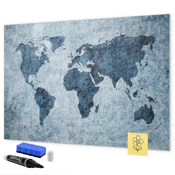 Magnettafel zum schreiben Eine Weltkarte mit persönlichen Erinnerungen