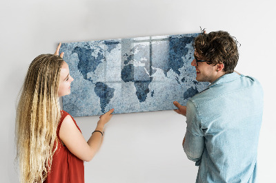 Magnettafel zum schreiben Eine Weltkarte mit persönlichen Erinnerungen