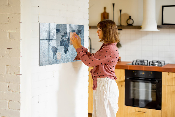 Magnettafel zum schreiben Eine Weltkarte mit persönlichen Erinnerungen