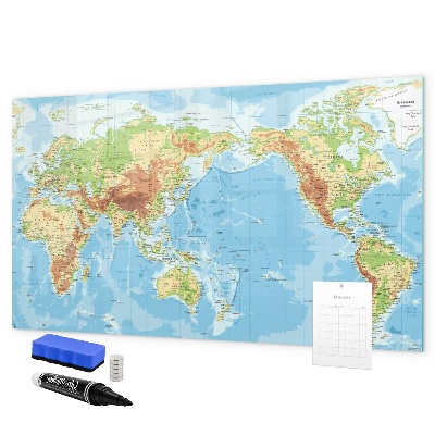 Schreib magnettafel Weltkarte mit Fotos und Zubehör
