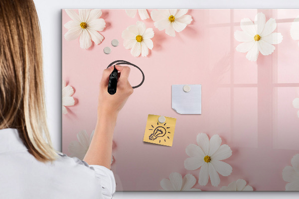 Schreib magnettafel Blumenmotiv für Fotopräsentation