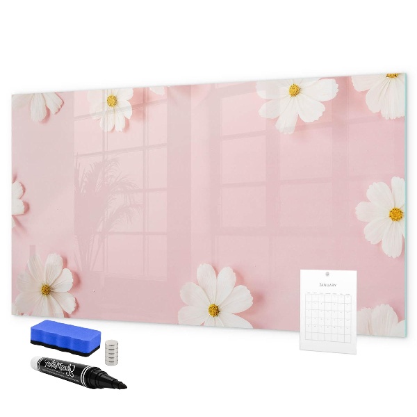 Schreib magnettafel Blumenmotiv für Fotopräsentation