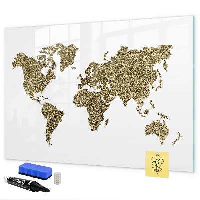 Magnettafel zum schreiben Weltkarte mit Fotostandorten