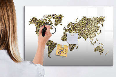 Magnettafel zum schreiben Weltkarte mit Fotostandorten