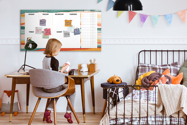 Magnettafel zum schreiben Wochenplaner mit Platz für Fotos