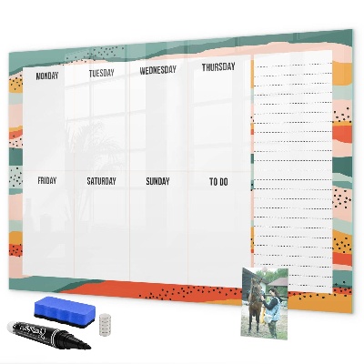 Magnettafel zum schreiben Wochenplaner mit Platz für Fotos
