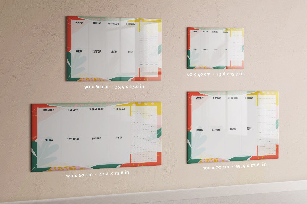 Schreib magnettafel Wochenplaner mit Platz für Fotos
