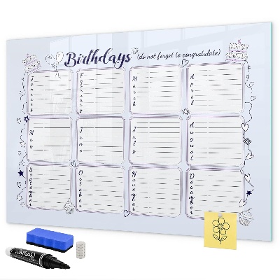 Schreib magnettafel Geburtstagskalender mit Platz für Fotos