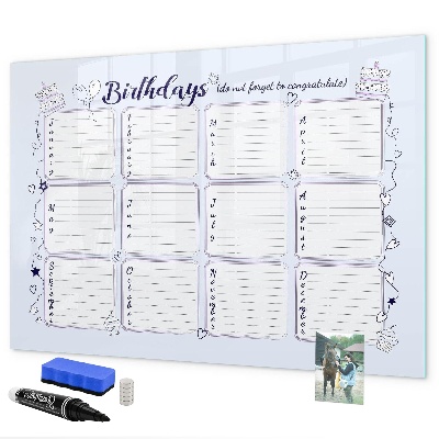 Schreib magnettafel Geburtstagskalender mit Platz für Fotos