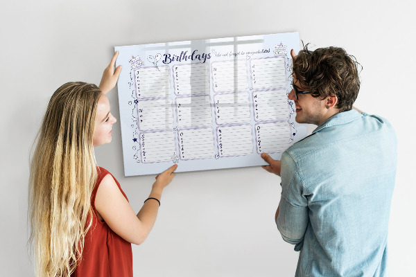 Schreib magnettafel Geburtstagskalender mit Platz für Fotos