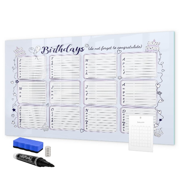 Schreib magnettafel Geburtstagskalender mit Platz für Fotos