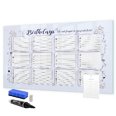Schreib magnettafel Geburtstagskalender mit Platz für Fotos