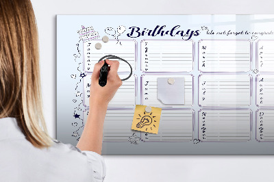 Schreib magnettafel Geburtstagskalender mit Platz für Fotos