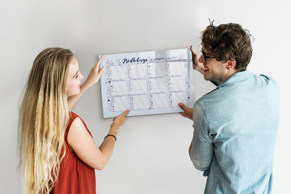 Schreib magnettafel Geburtstagskalender mit Platz für Fotos