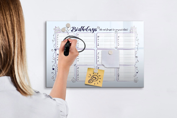 Schreib magnettafel Geburtstagskalender mit Platz für Fotos