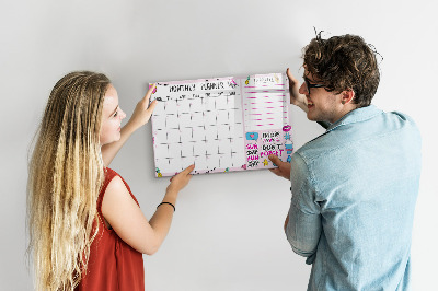 Schreib magnettafel Monatsplaner mit Platz für Fotos