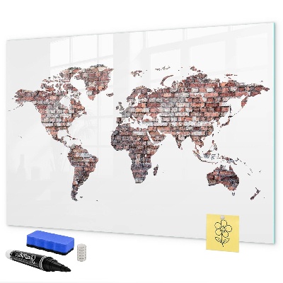 Schreib magnettafel Weltkarte mit Fotostandorten