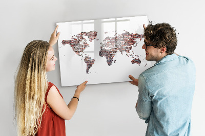 Schreib magnettafel Weltkarte mit Fotostandorten