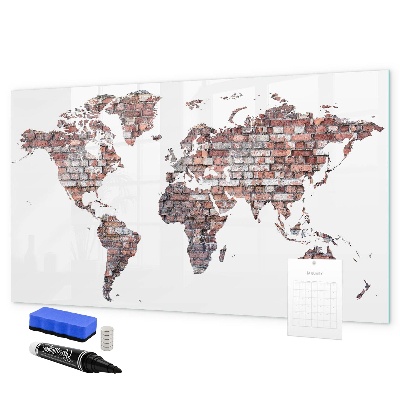 Schreib magnettafel Weltkarte mit Fotostandorten