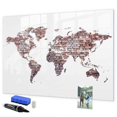 Schreib magnettafel Weltkarte mit Fotostandorten