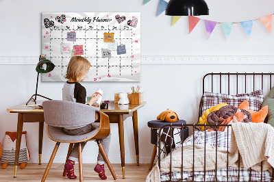 Magnettafel zum schreiben Monatsplaner mit Herzen und Fotos