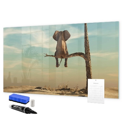 Schreib magnettafel Elefanten und Erinnerungen an der Wand
